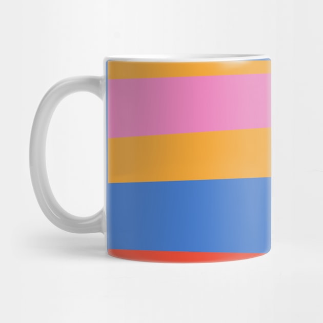 Groovy Wavy Stripe Pattern in Bright Pink, Red, Mustard, and Blue by KierkegaardDesignStudio